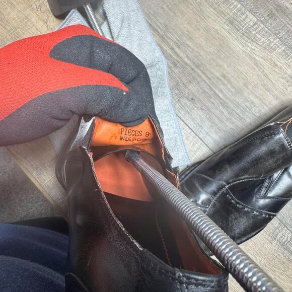 Robert Wayne Enzo Pieces Black Leather Square Toe Loafers Men's Size 9 - Picture 5 of 7